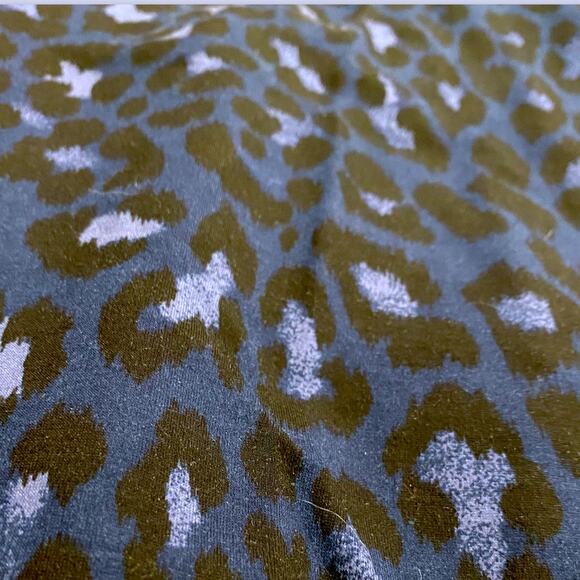 Kate Spade New York Blue Leopard Print 3/4 Sleeve Winter Dress Gold Zipper 2 - Picture 2 of 9